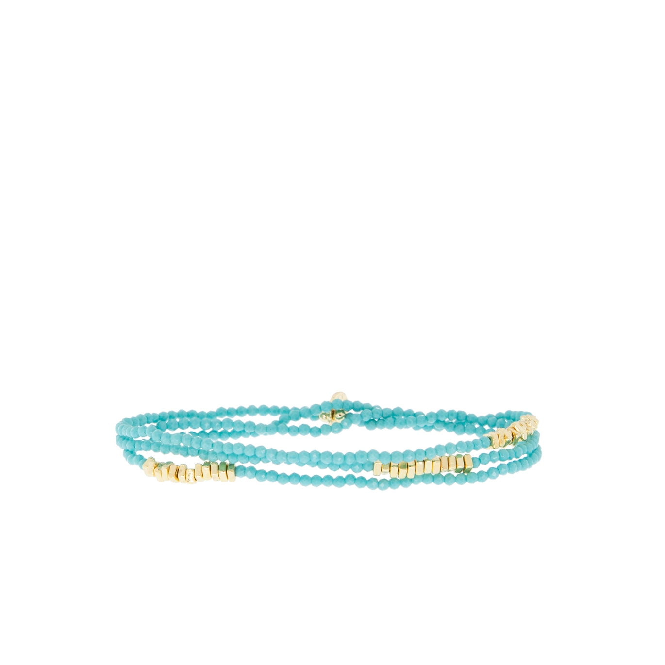 Crystal Beaded Wrap Bracelet with Square Accent