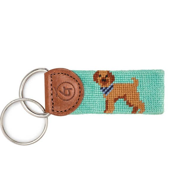 Labradoodle Needlepoint Keychain