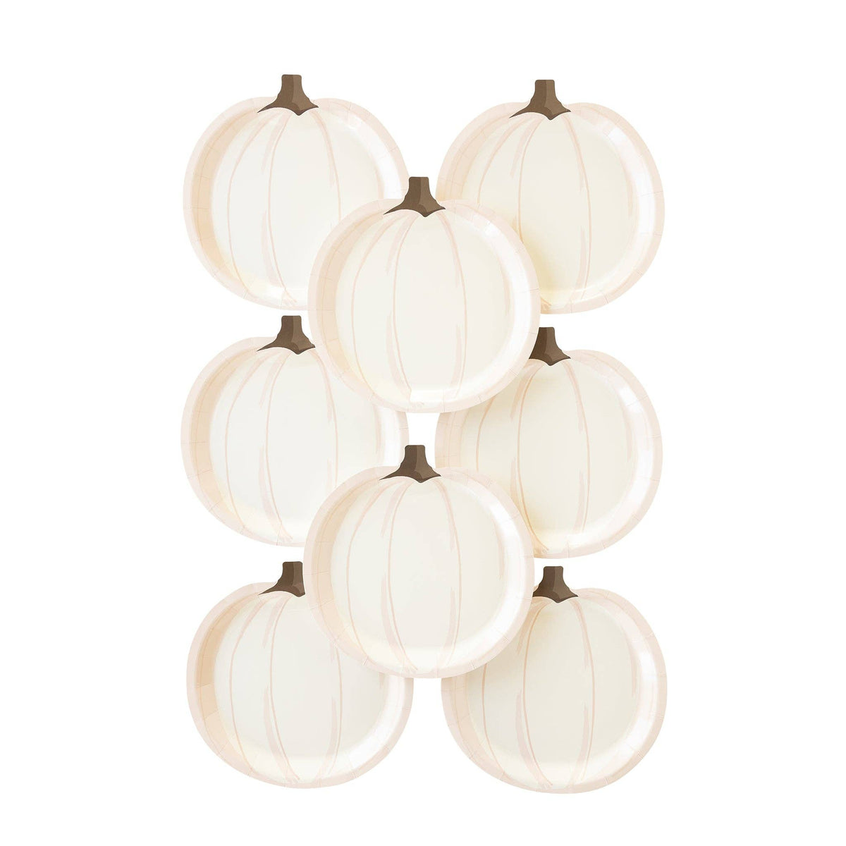 White Pumpkin Shaped Paper Plate
