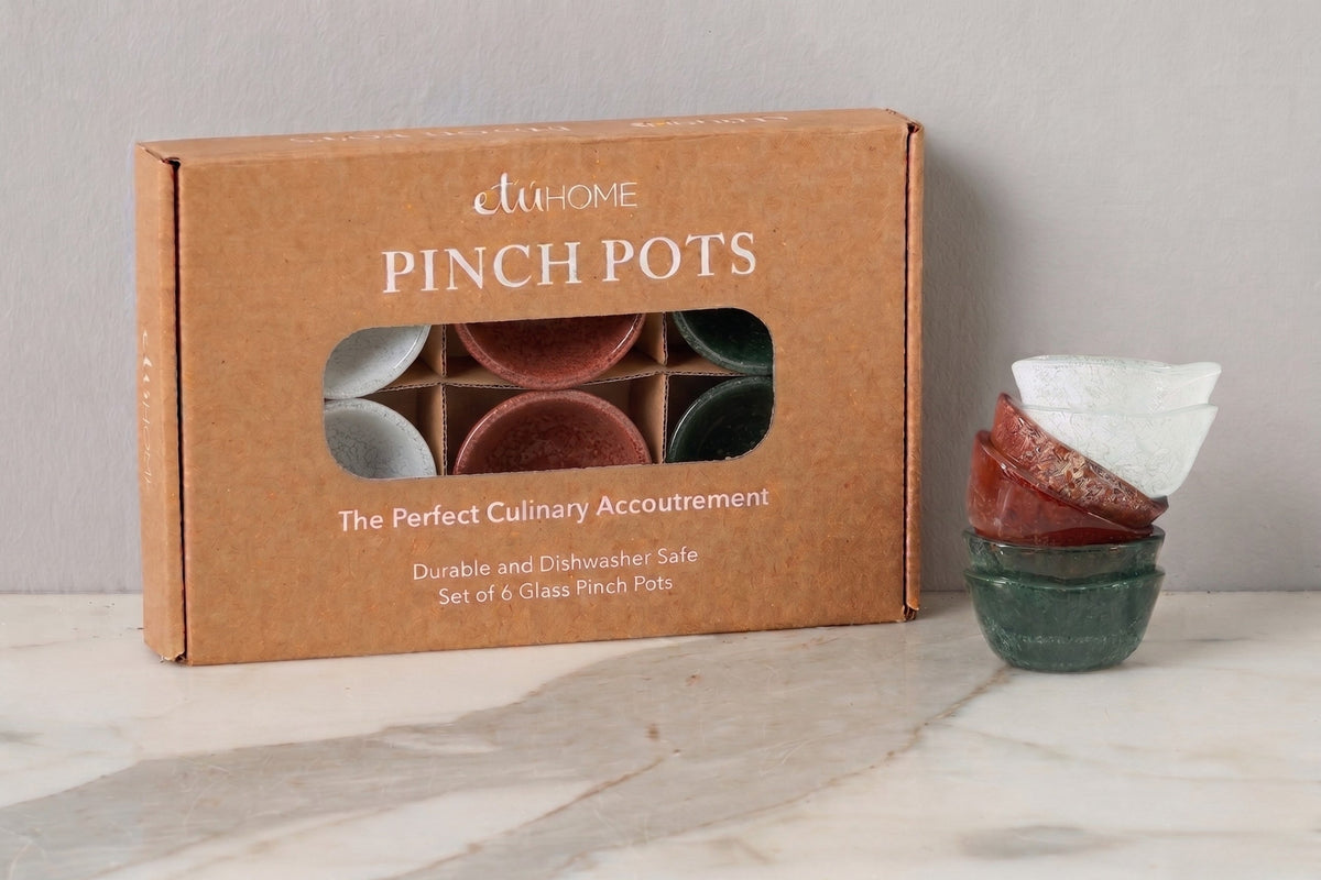 Glass Pinch Pots Set of Six