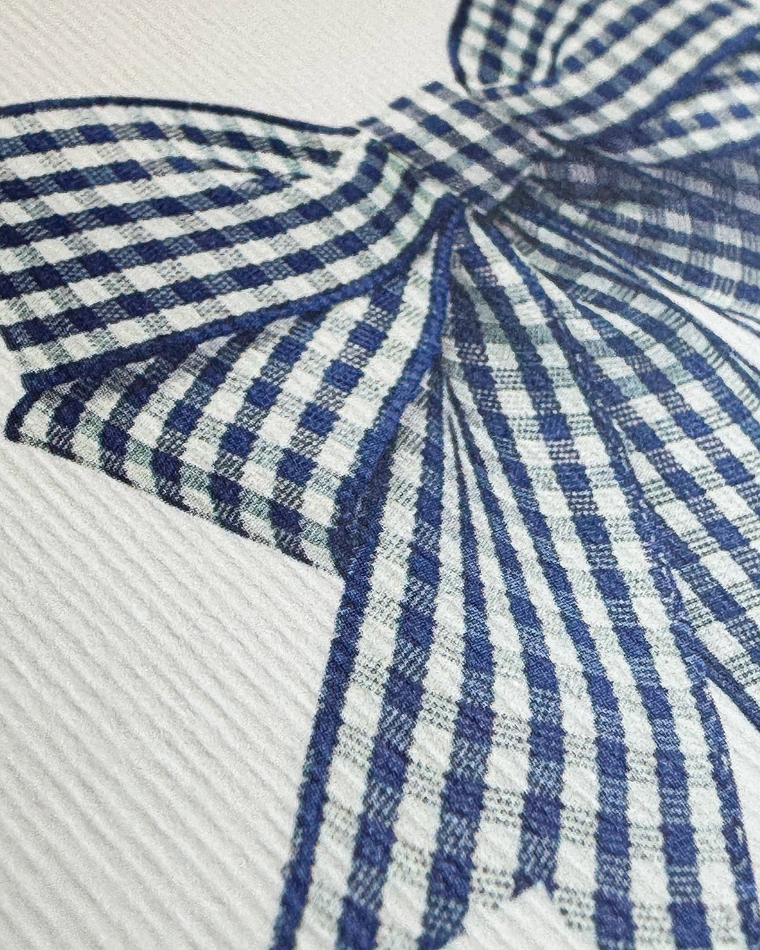 Double Tail Blue Gingham Bow Birthday Card