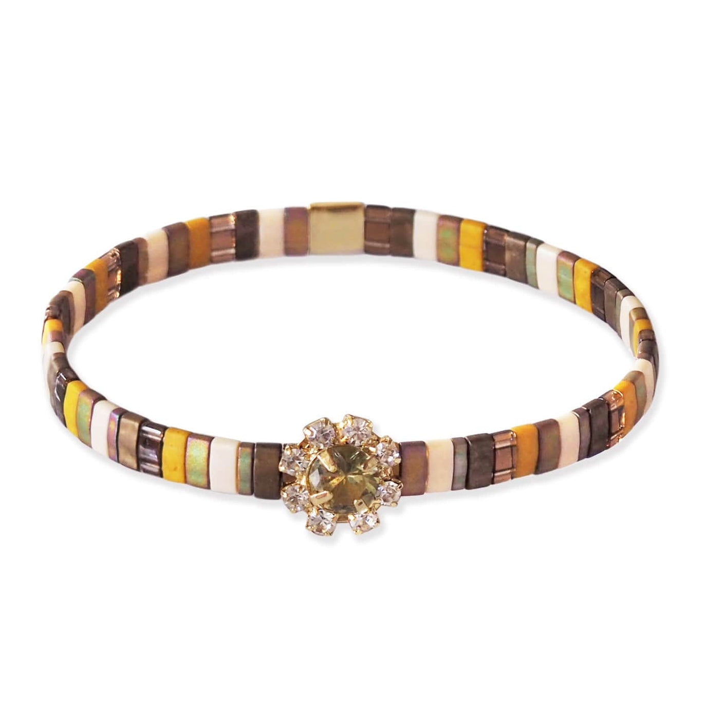 Tila Bracelet with Round Stone