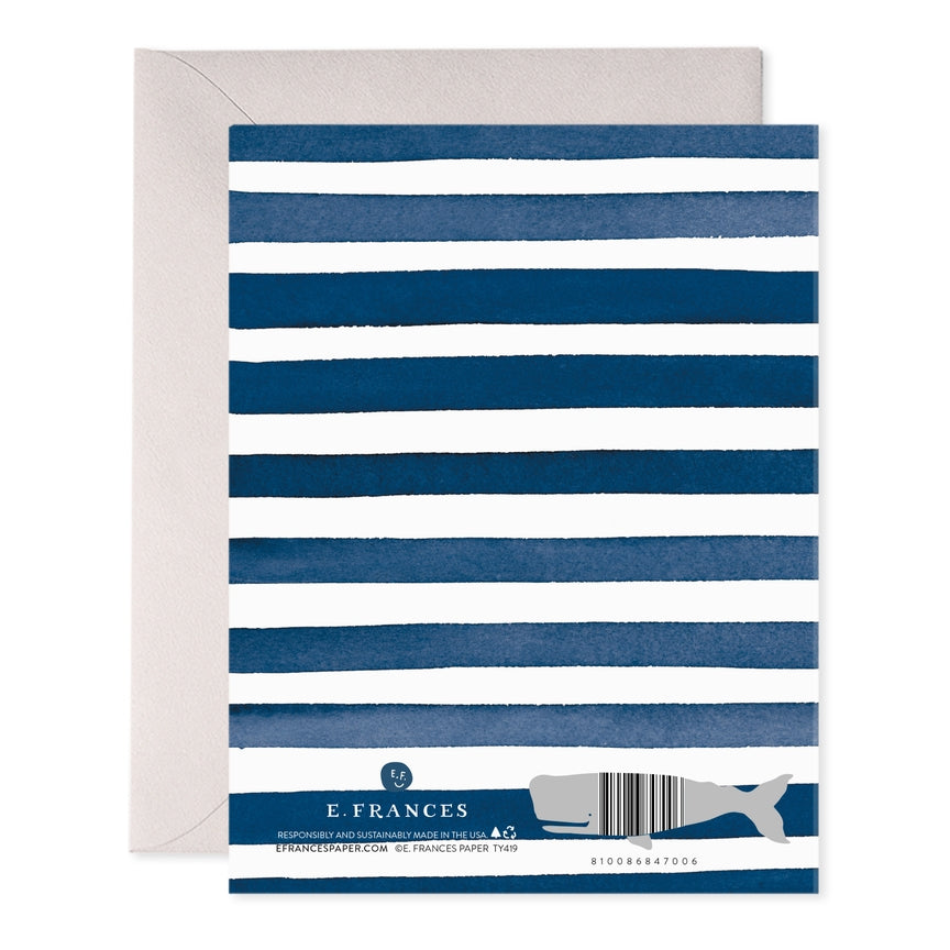Navy Stripes Thank You Card