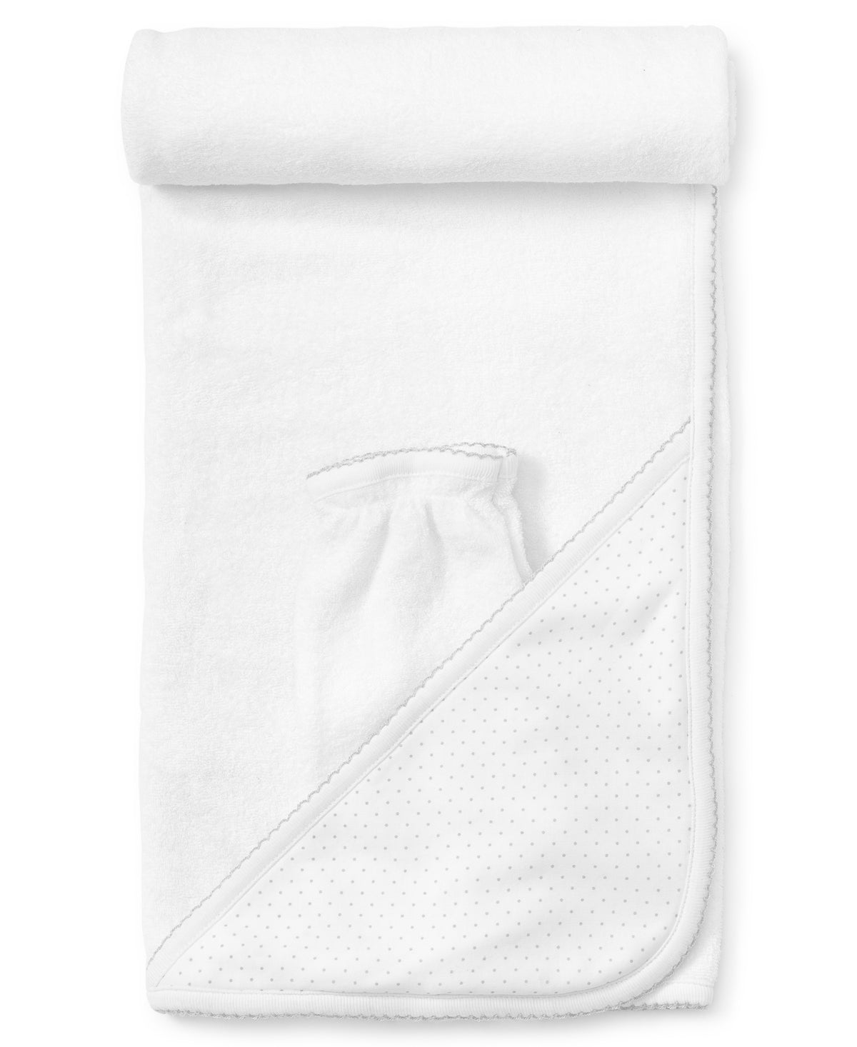 Dots Hooded Towel and Mitt Set