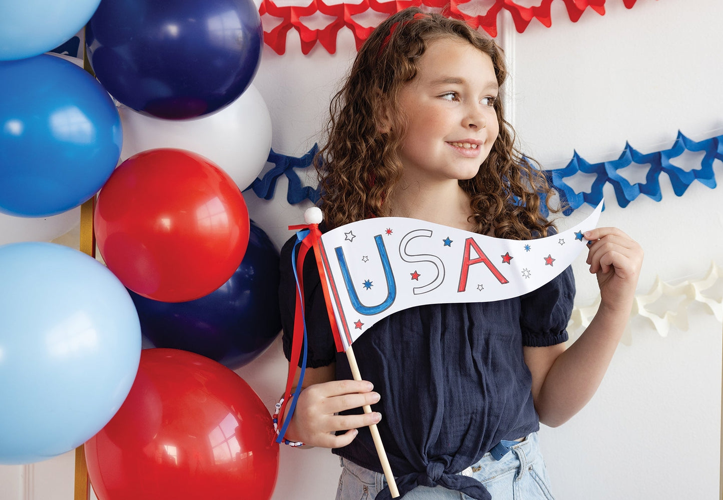 USA Coloring Pennant