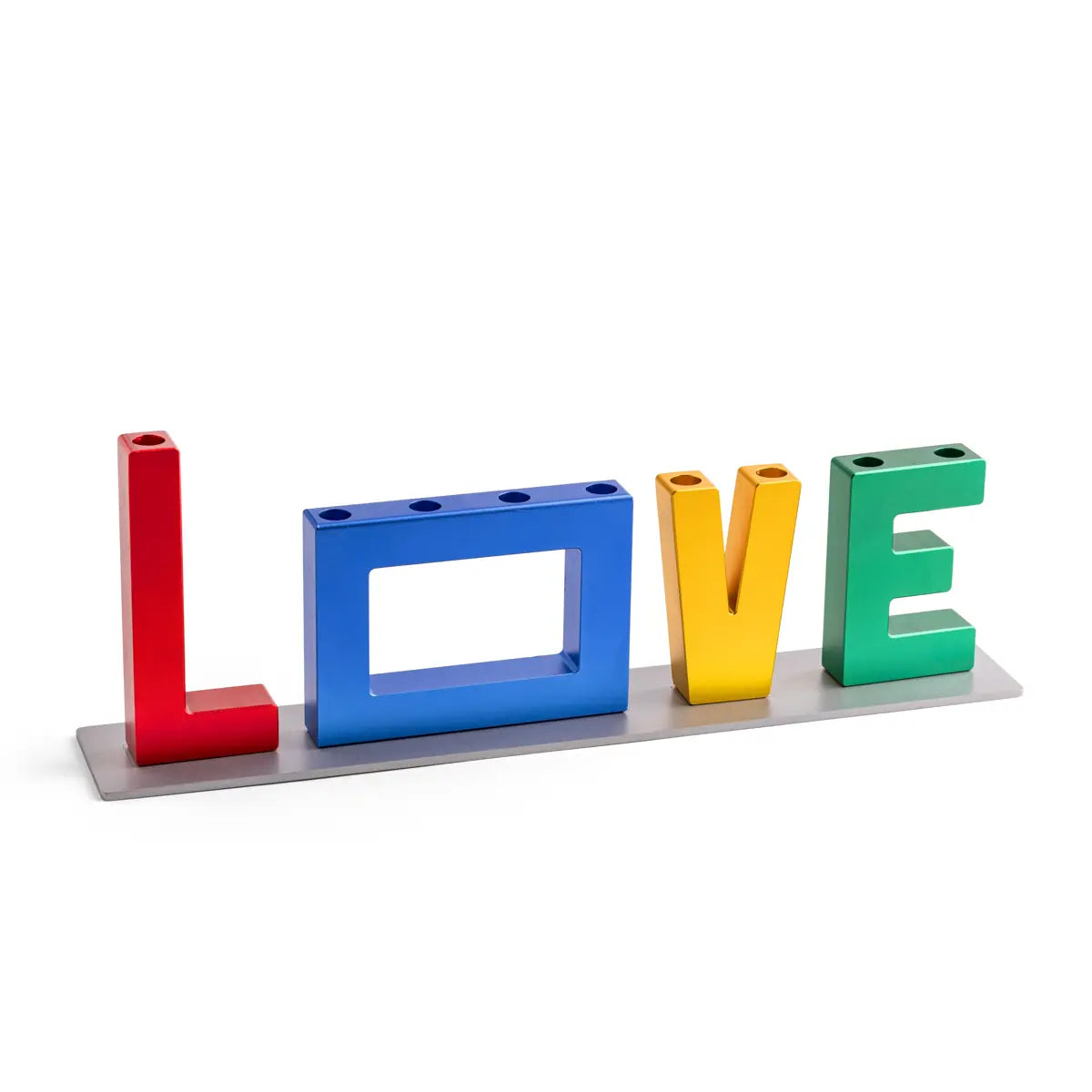 Colorful LOVE Hanukkah Menorah