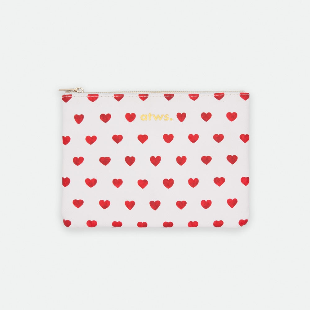 Red Heart Pouch Bag