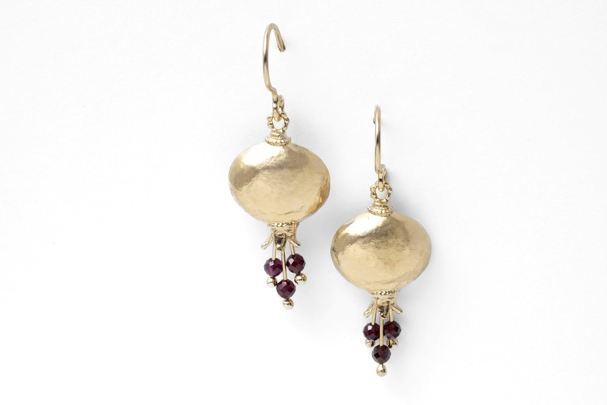 Gold Plated Pomegranate Earrings