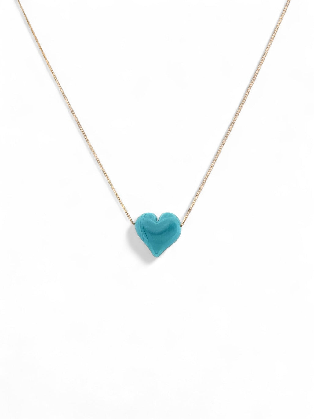 Puffy Glass Heart Necklace