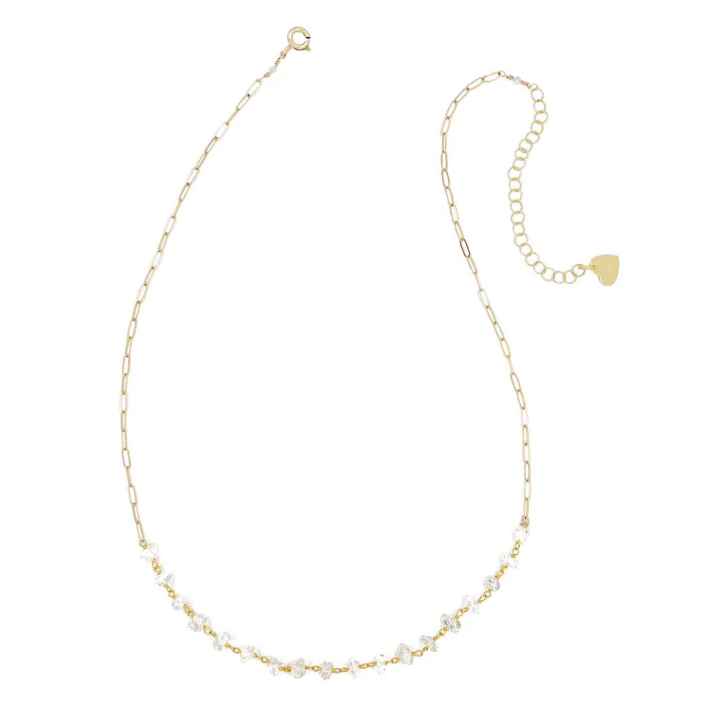Herkimer Diamond Paperclip Layering Necklace