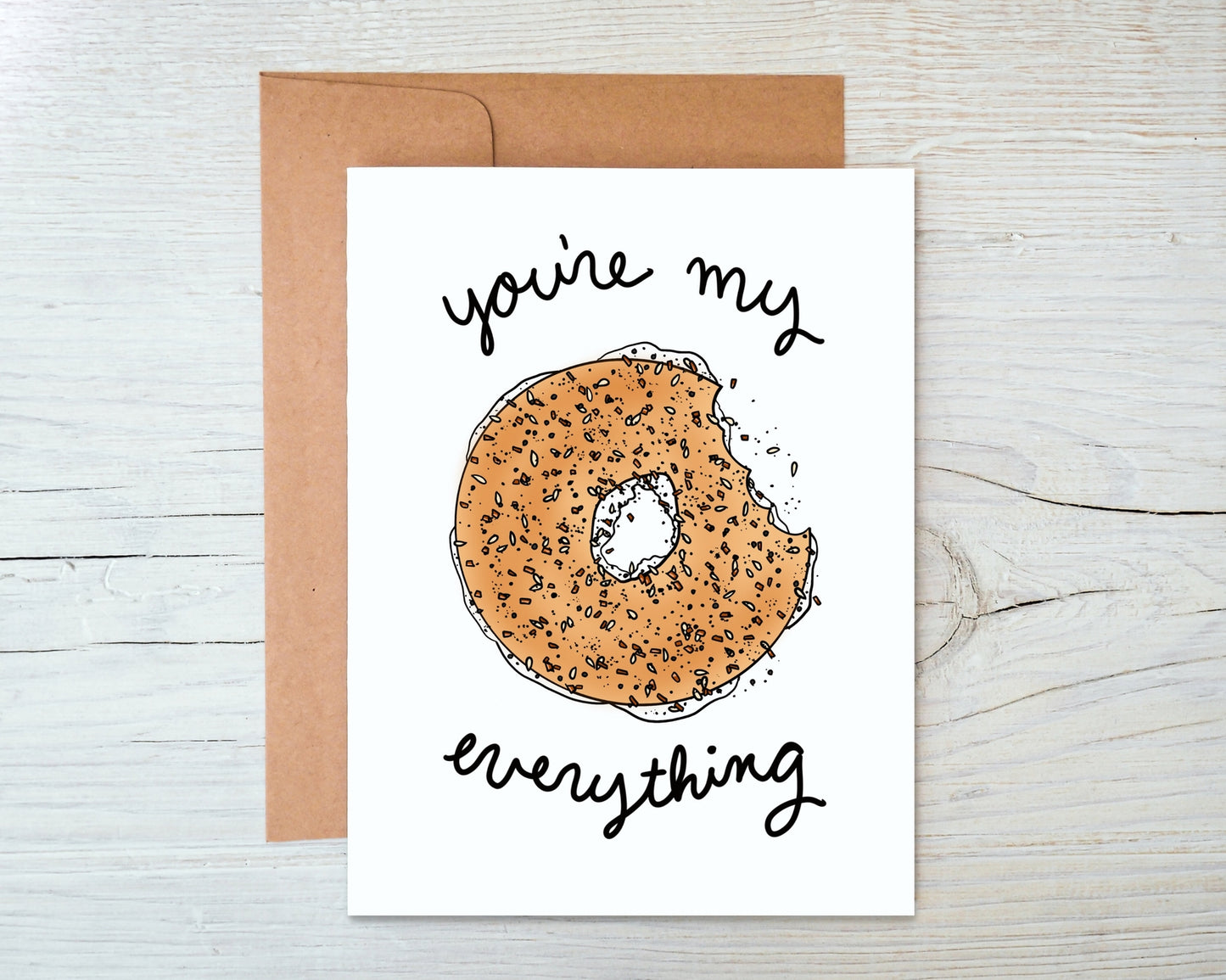 Everything Bagel Valentine Card