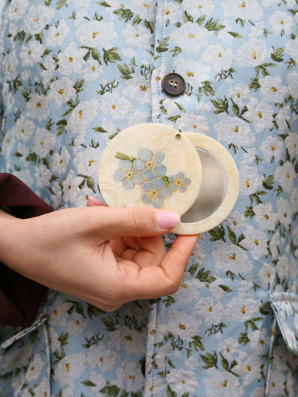 Forget-Me-Not Compact Mirror