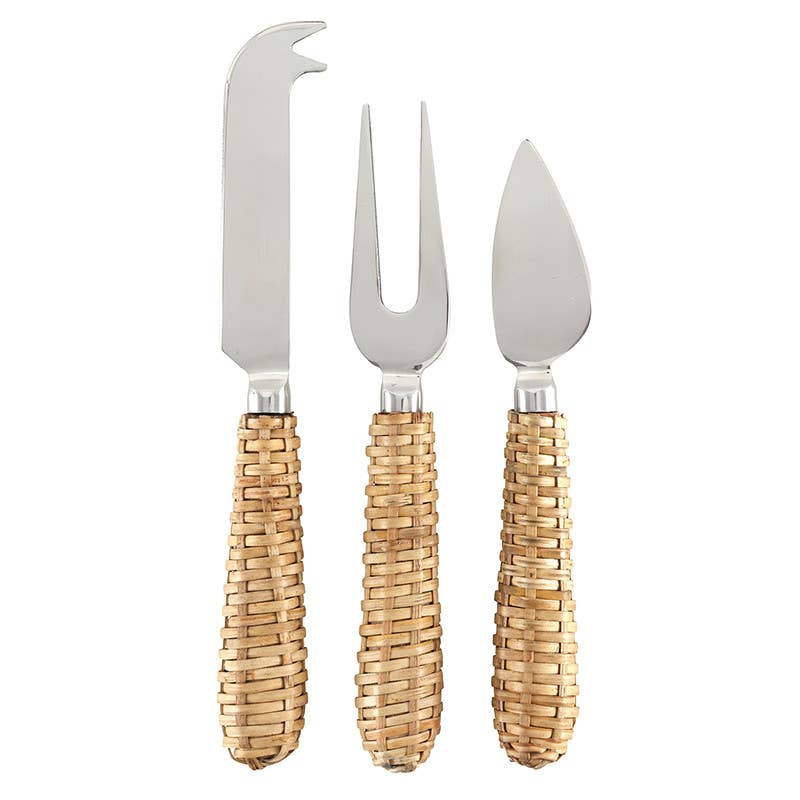 Face to Face Rattan Cheese Knives