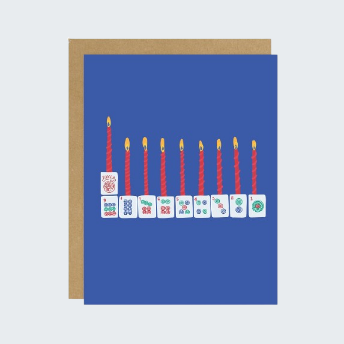 8 Days of Mahjong Menorah Hanukkah Card