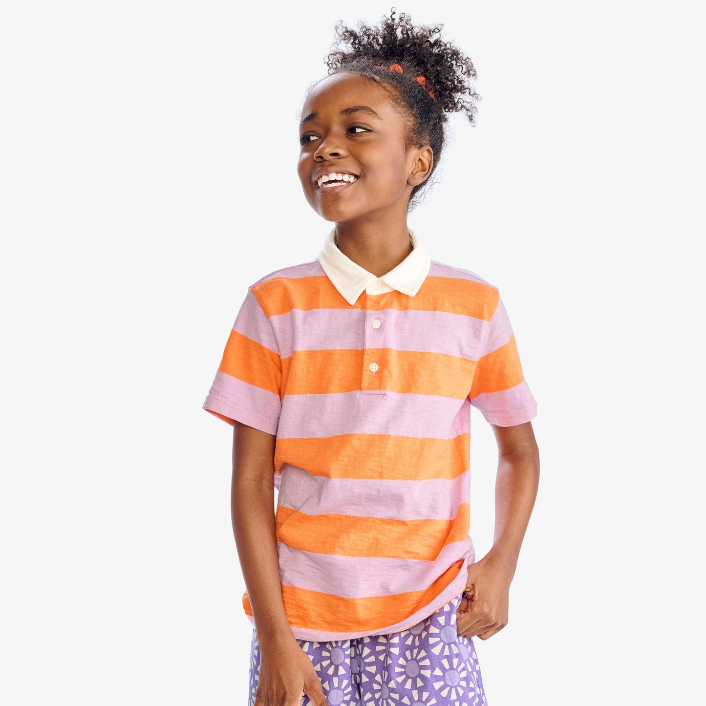 Short Sleeve Polo In Rugby Stripe