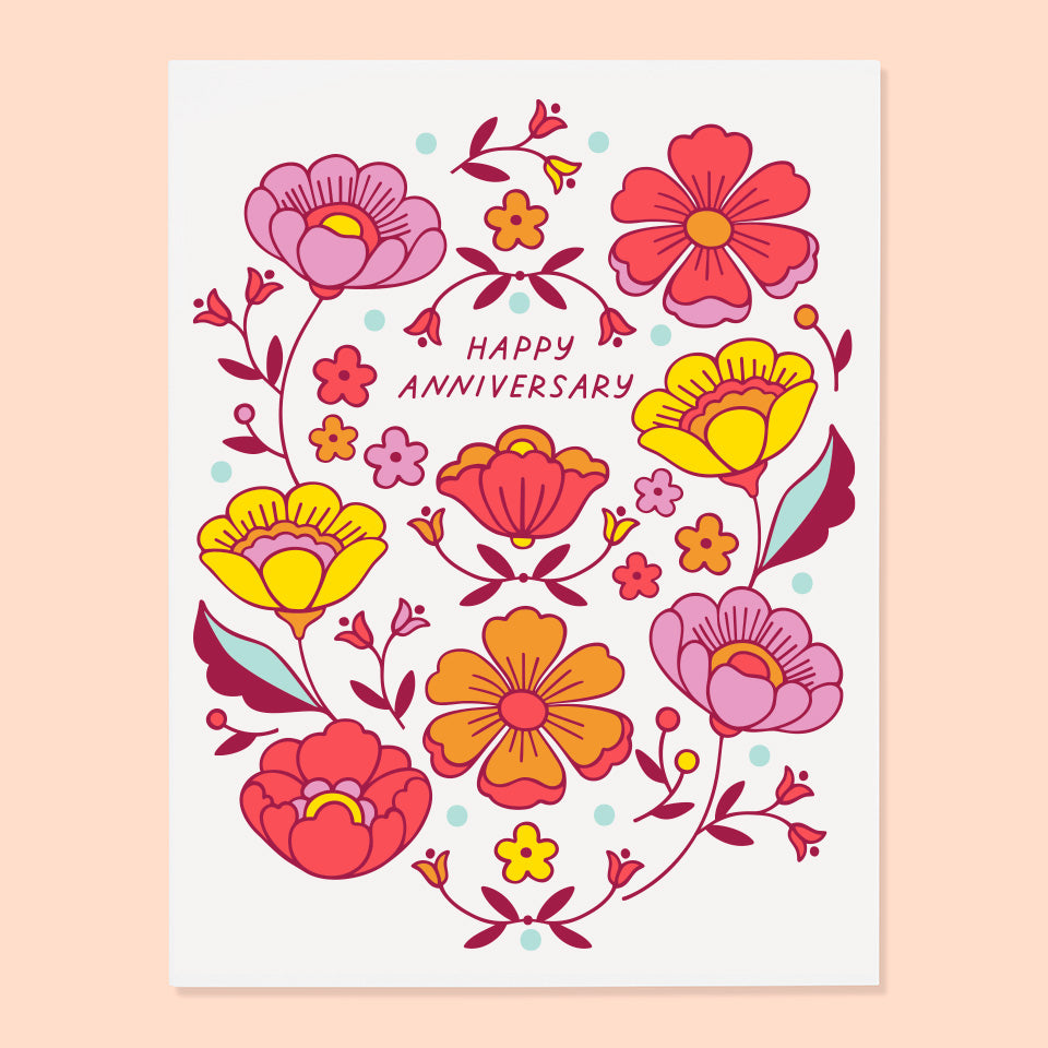 Floral Anniversary Card