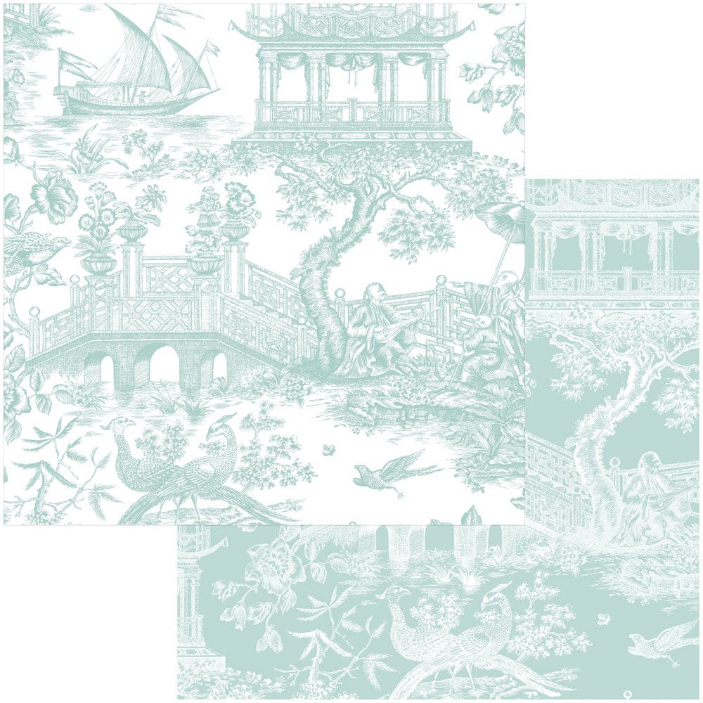 Chinoiserie Toile Robin's Egg Gift Wrap