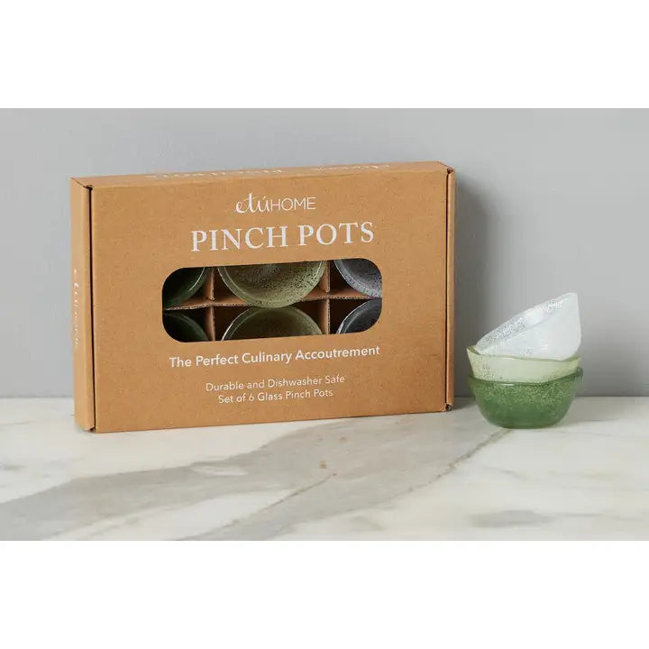 Glass Pinch Pots Set of Six