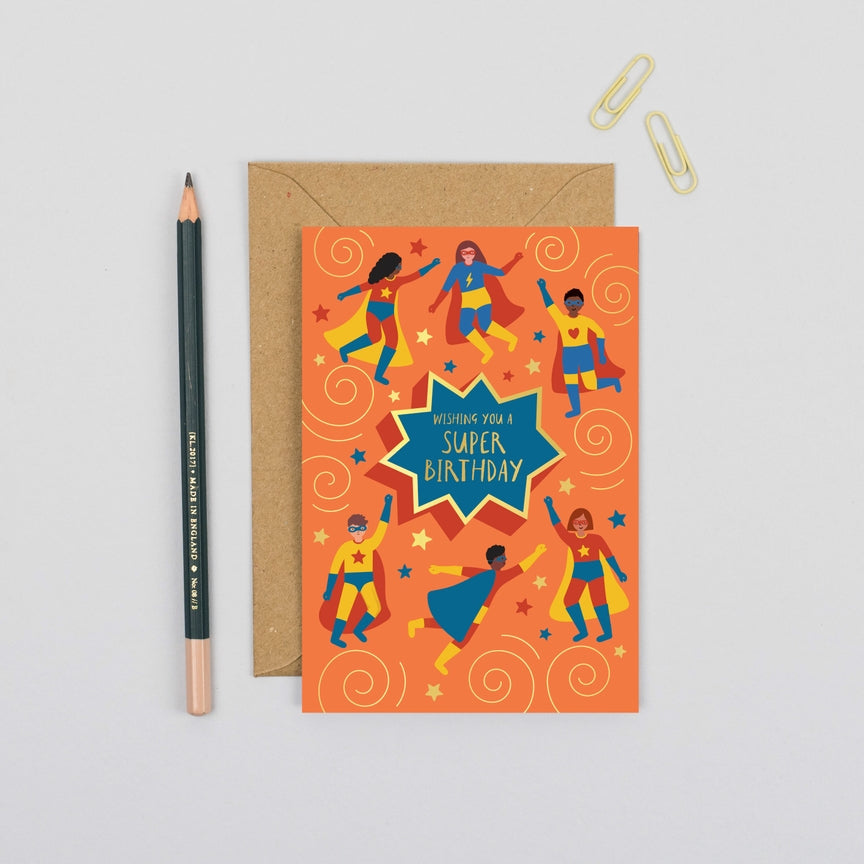 Superheroes Birthday Card