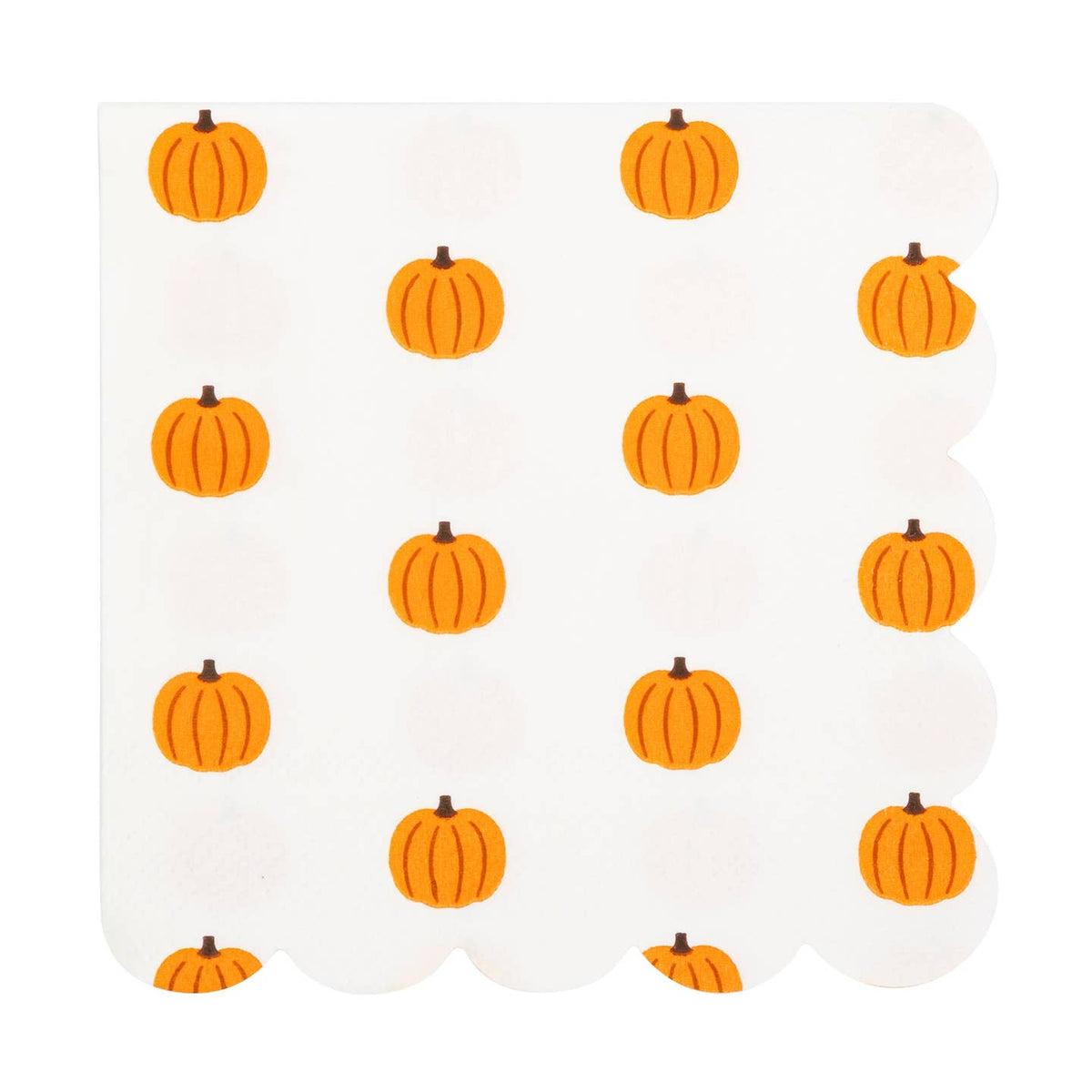 Pumpkin Scallop Cocktail Napkins