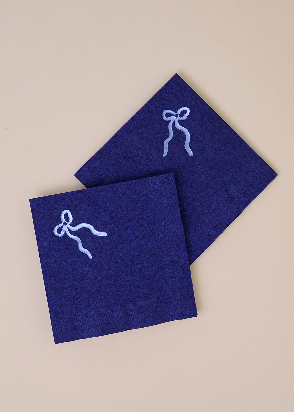 Coquette Navy Bow Cocktail Napkins