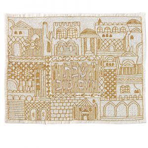Hand Embroidered Jerusalem Challah Cover