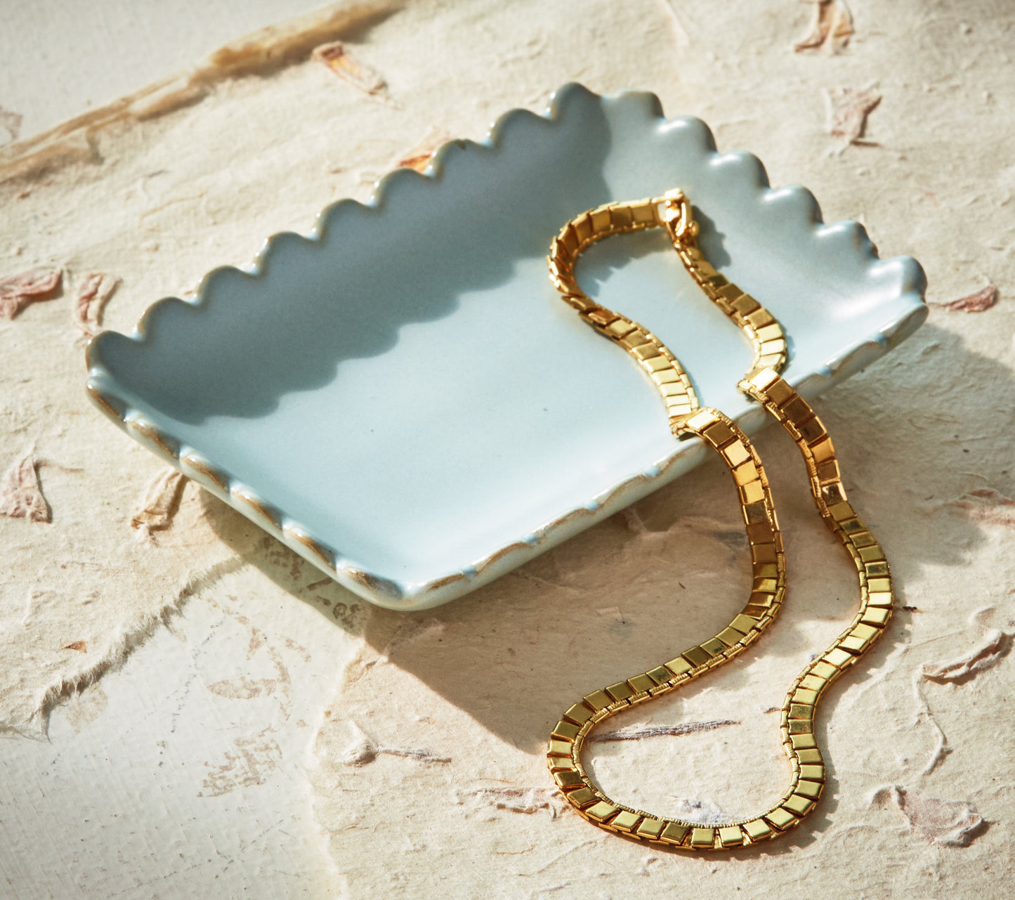 Scallop Rectangle Trinket Dish