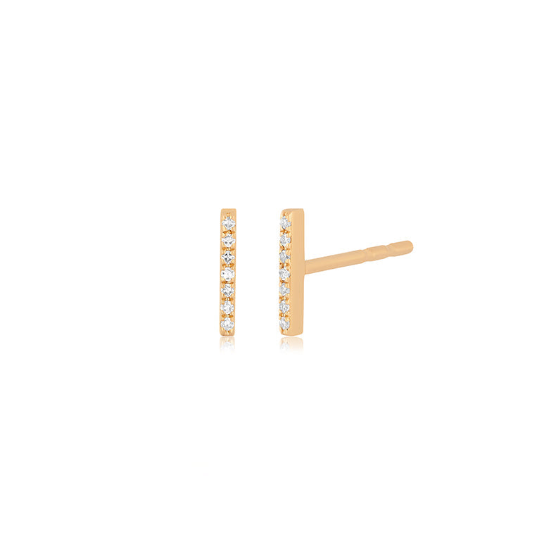 Diamond Bar Stud Earrings