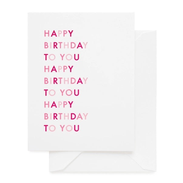 Pink Happy Birthday To You Card