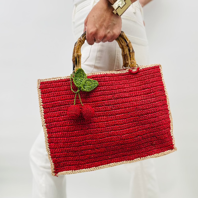 Piper Bamboo Raffia Bag
