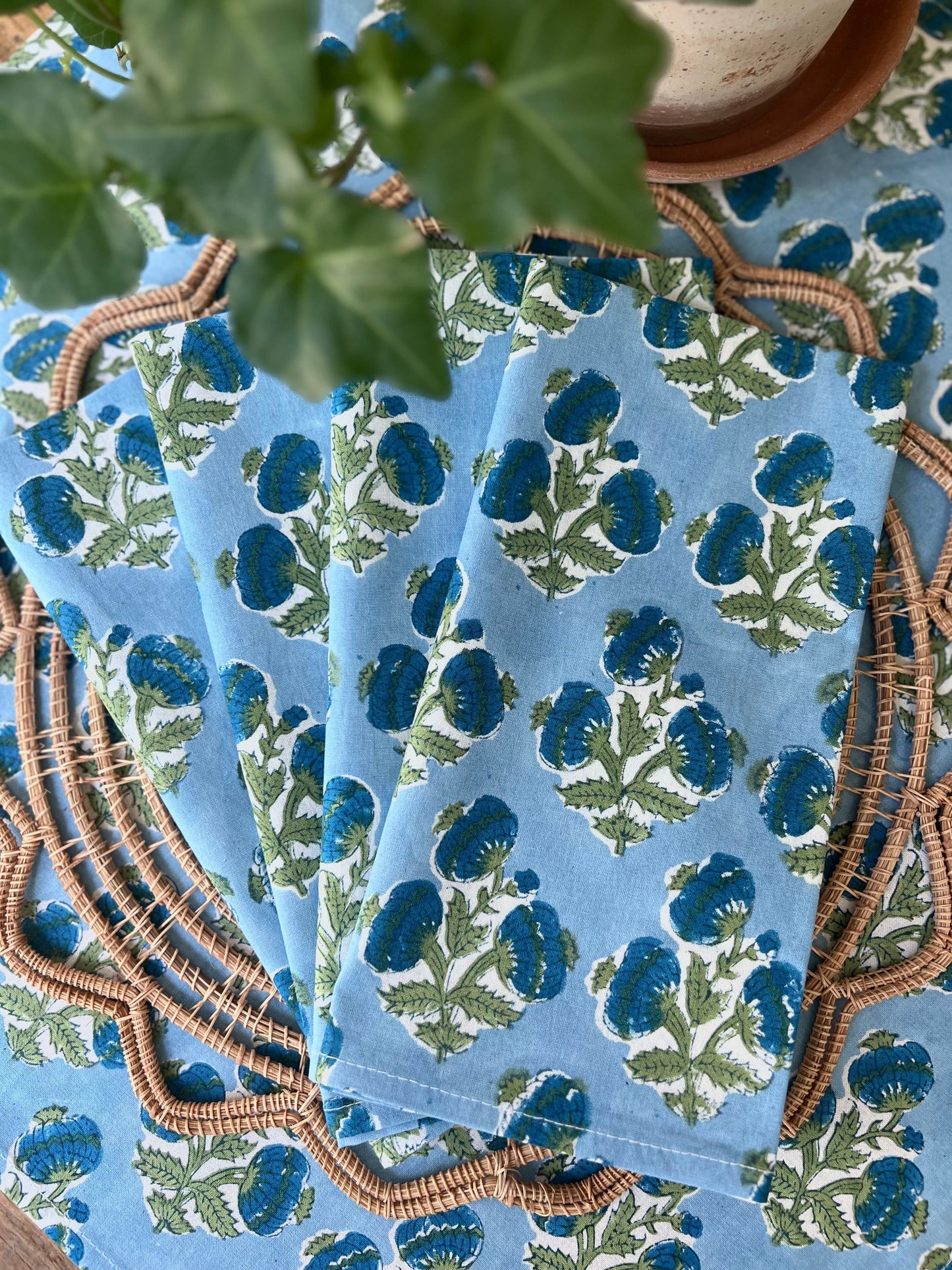 Poms Bluebird Napkins