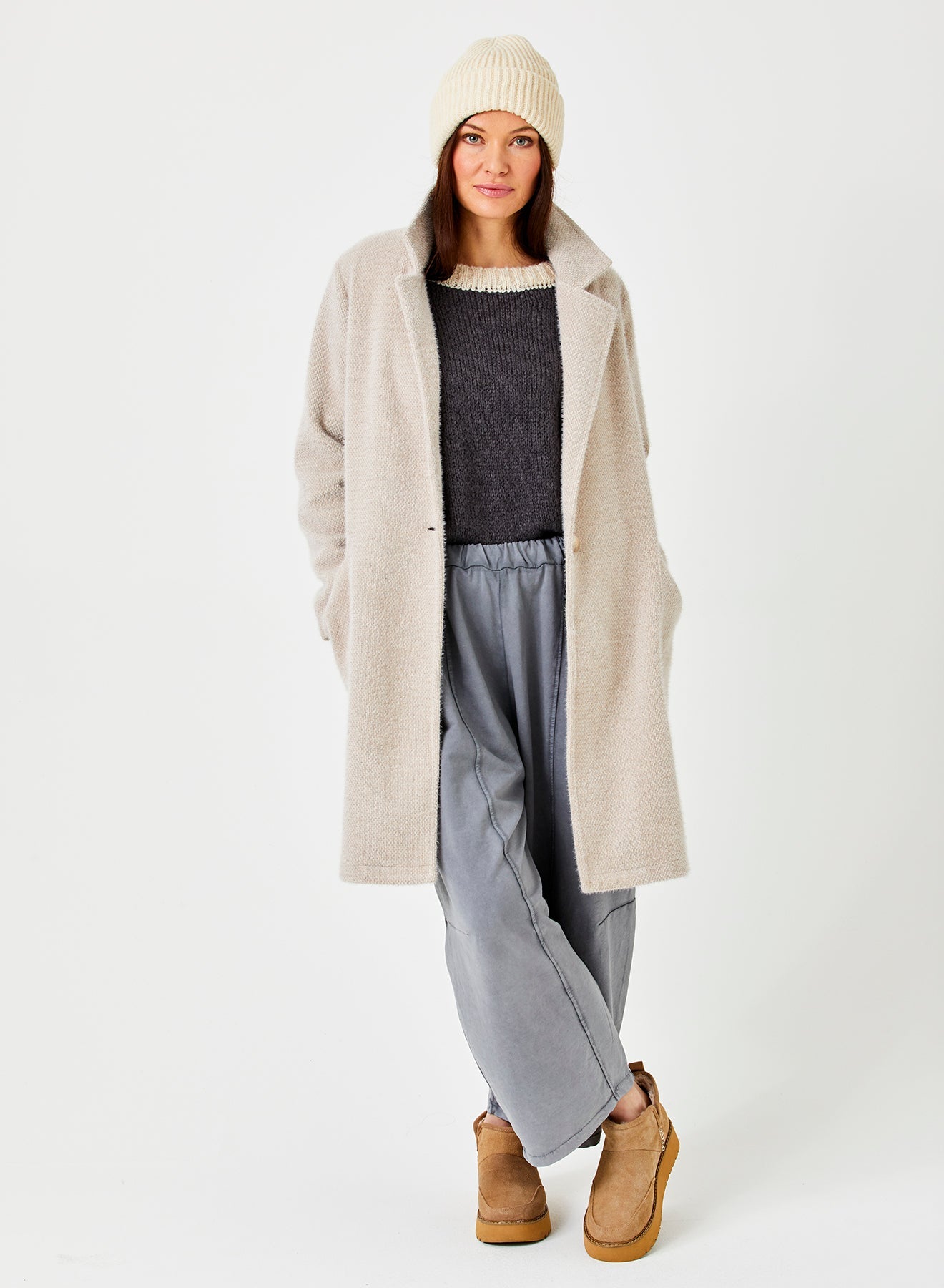 Iris Fluffy Coatigan with Pockets