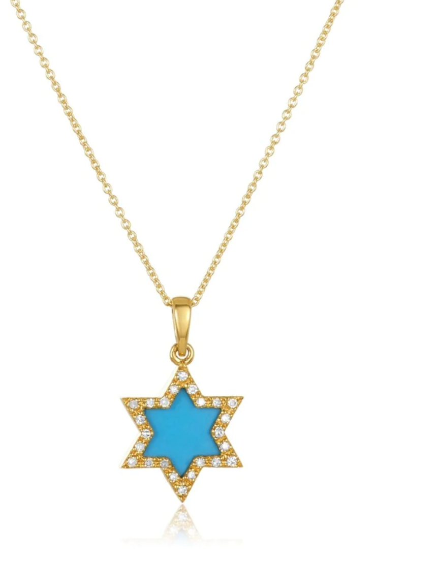Gemstone Diamond Star Of David