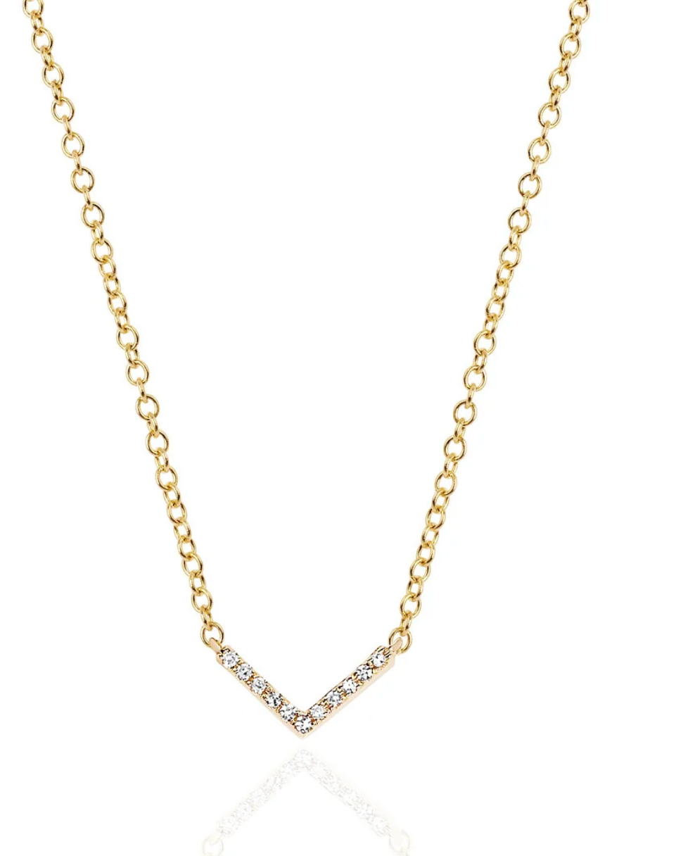 Mini Chevron Diamond Necklace