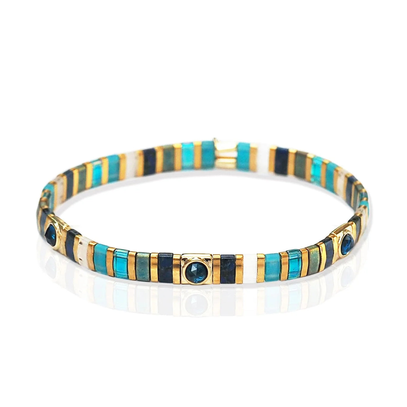 Tila Beaded Bracelet with Scattered Stone