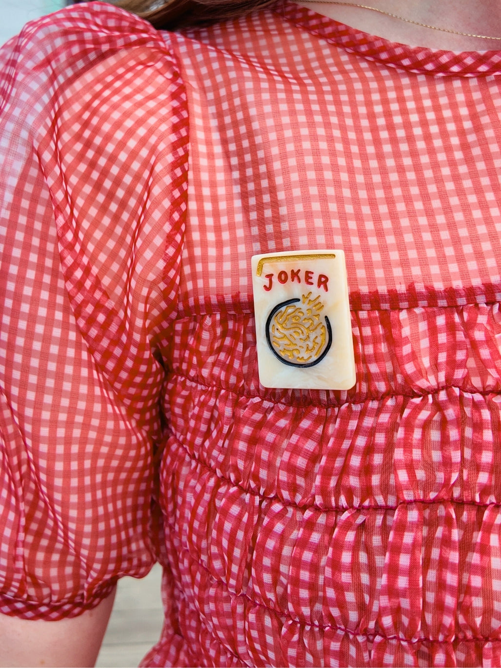 Mahjong Brooch Pin