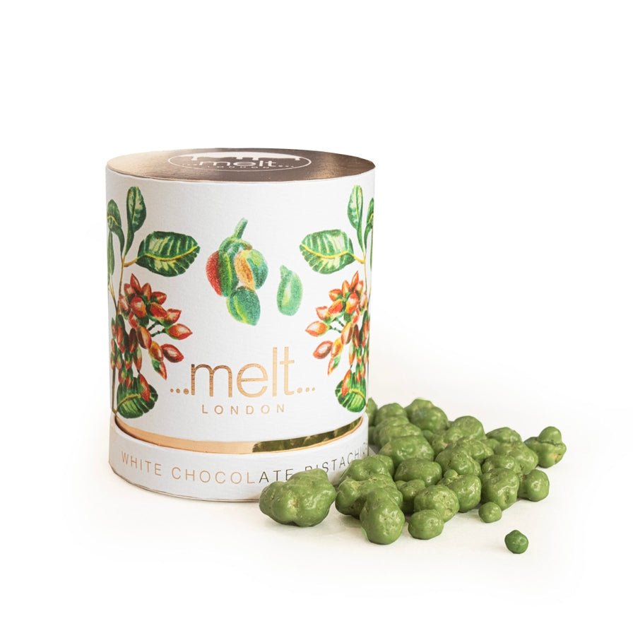 White Chocolate & Praline Coated Pistachios
