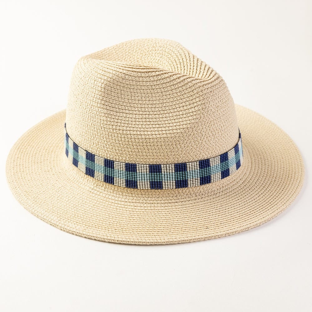 Ryan Gingham Beaded Hatband