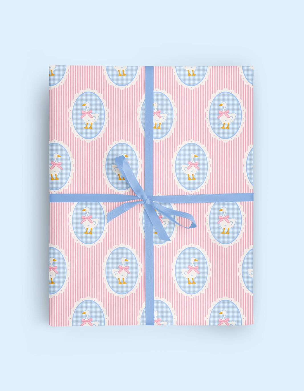 Cameo Goose Pink Stripe Wrapping Paper