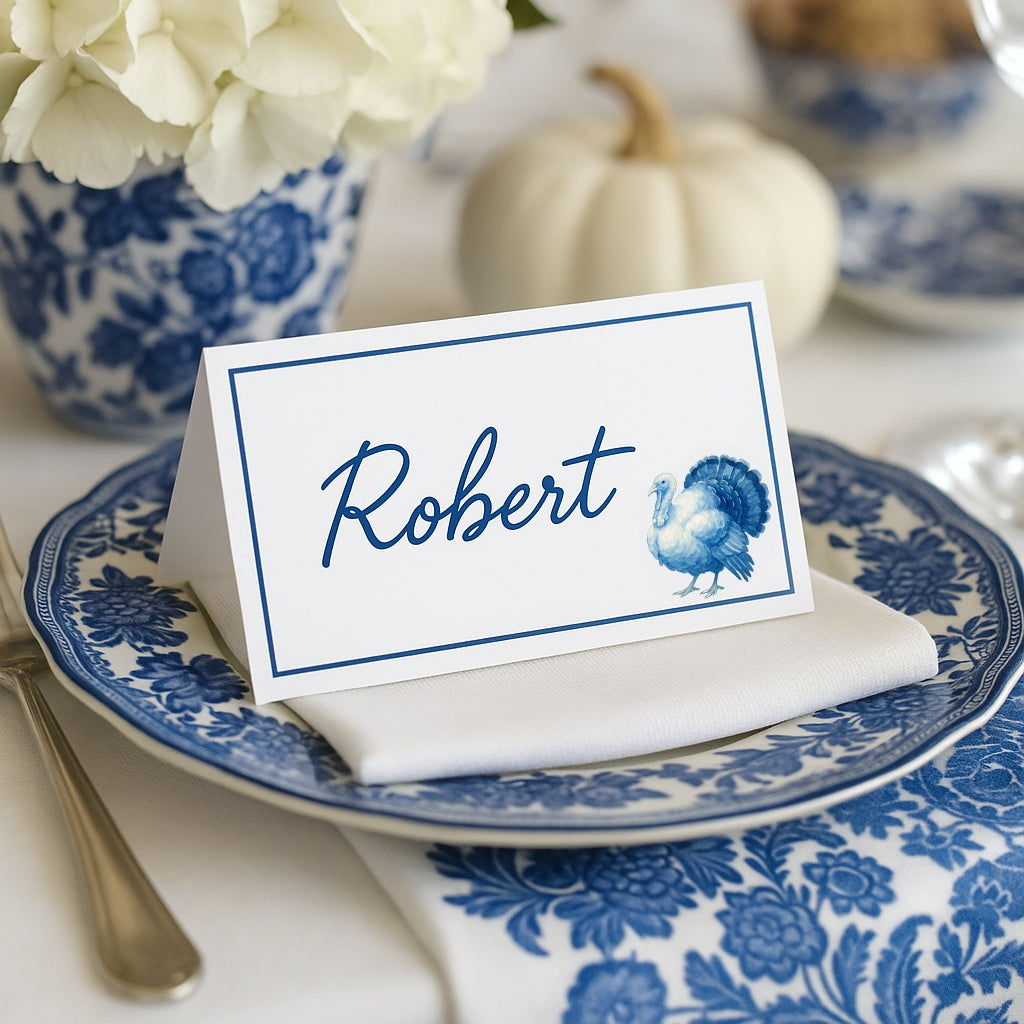 Watercolor Turkey Place Cards
