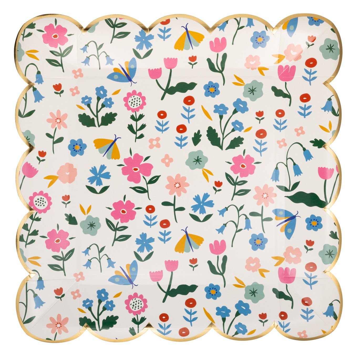 Floral Pattern Paper Plates