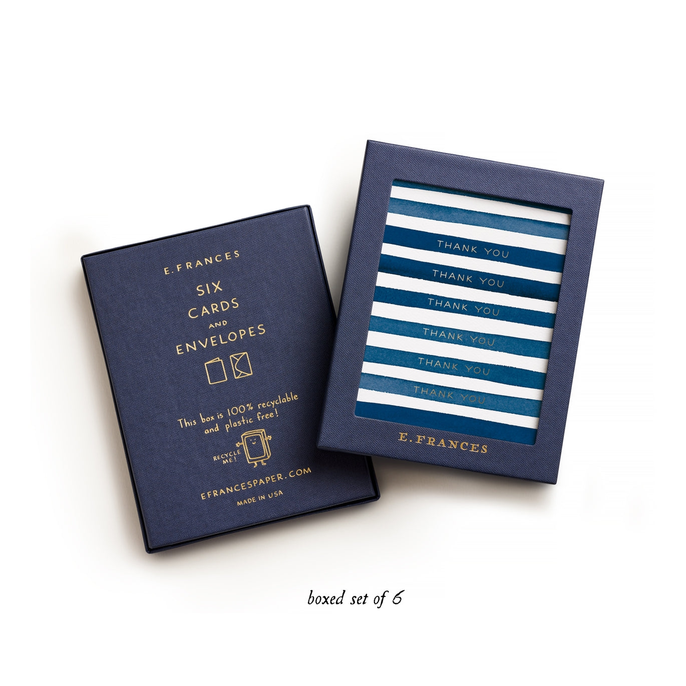 Navy Stripes Thank You Card Set
