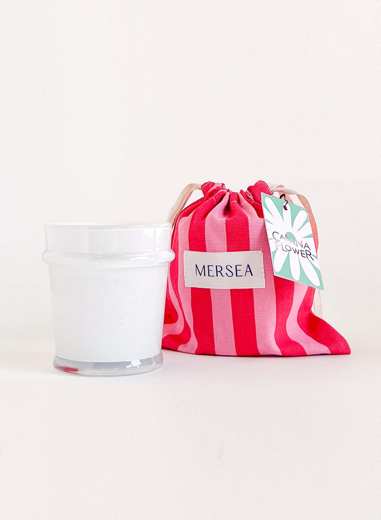 Cabana Flower Striped Bagged Candle