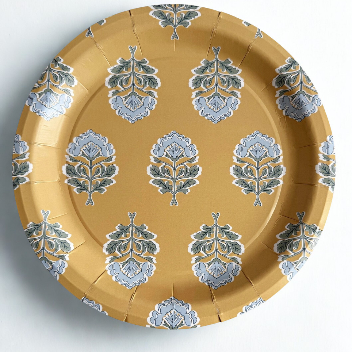 Blue Floral on Amber Dinner Plates