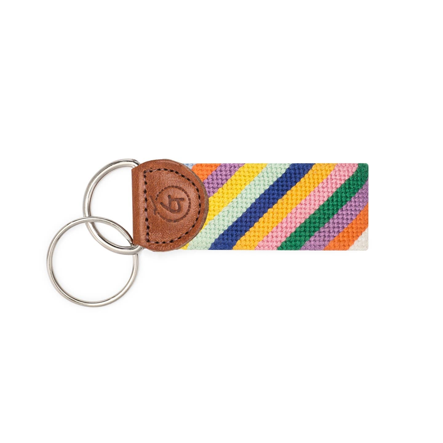 Multicolored Stripes Needlepoint Keychain