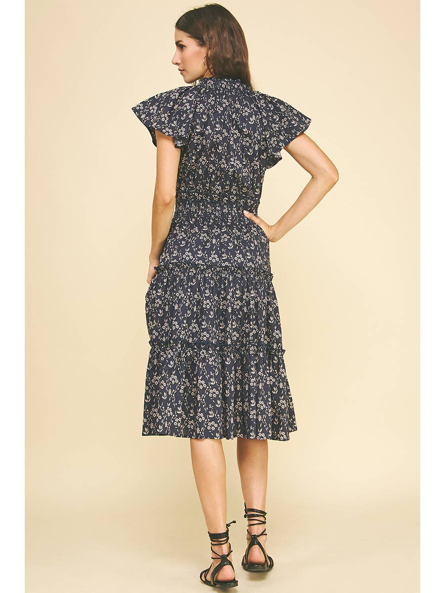 Floral Tiered Midi Dress