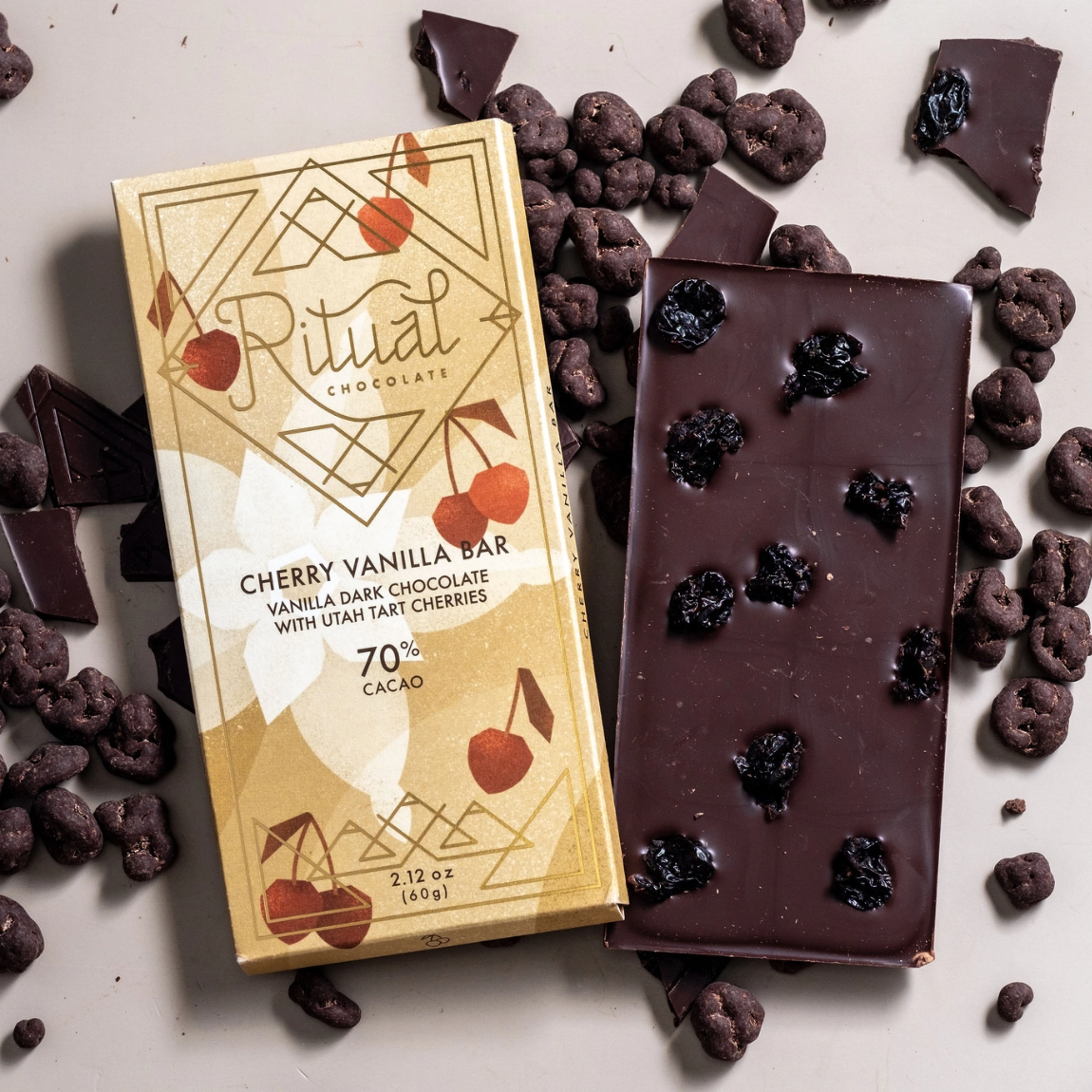 Cherry Vanilla Dark Chocolate Bar