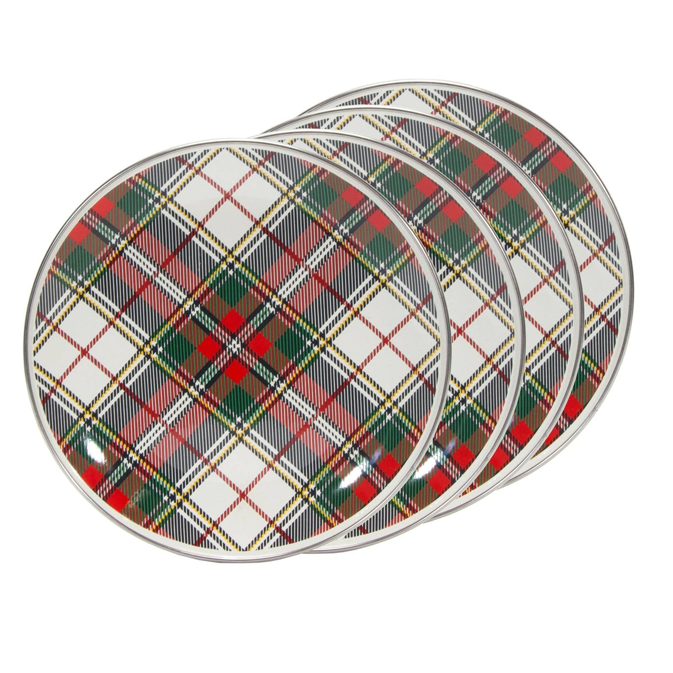 Golden Rabbit Plaid Sandwich Plates