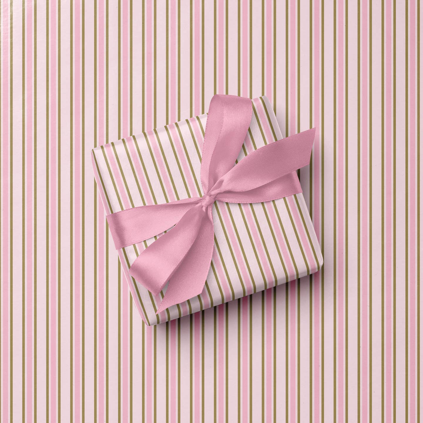 Pink and Green Stripe Wrapping Paper