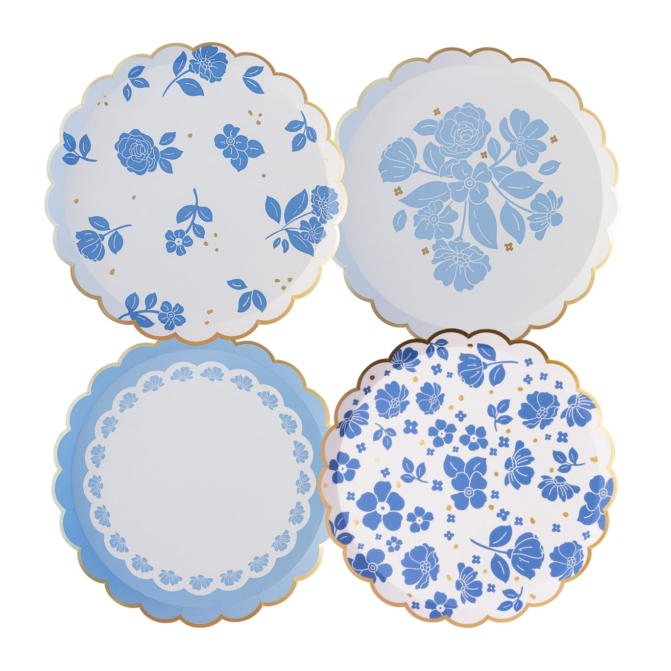 Belle Blue Floral Dessert Plates